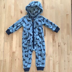 Carter’s Blue Fleece Zip Up Romper - 12M